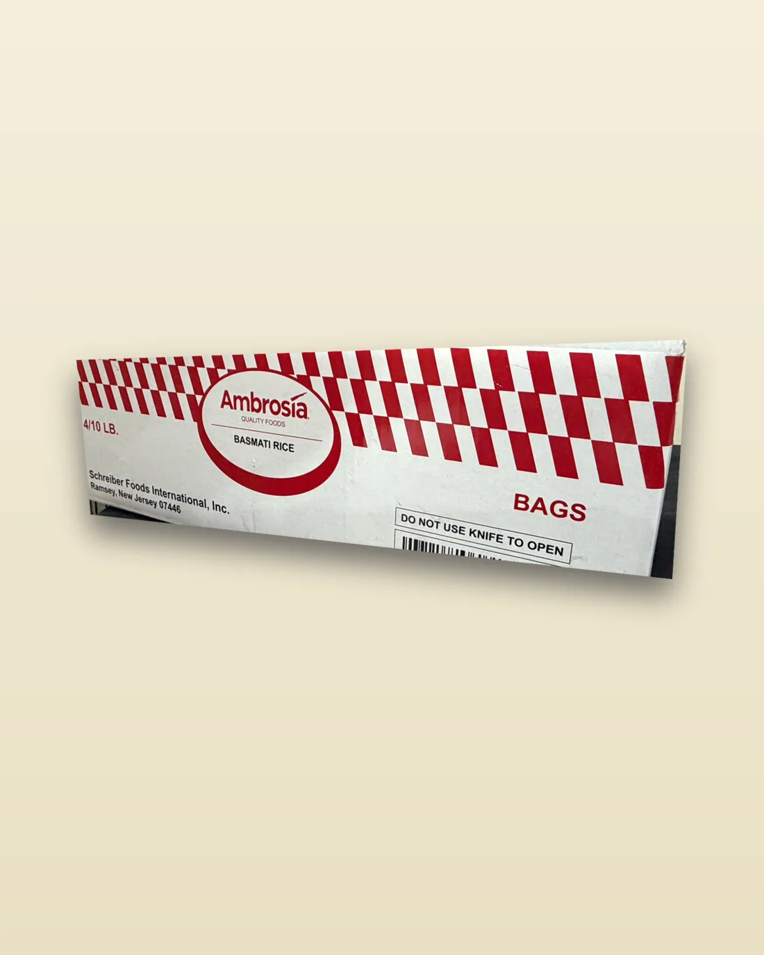 Ambrosia basmati rice export carton